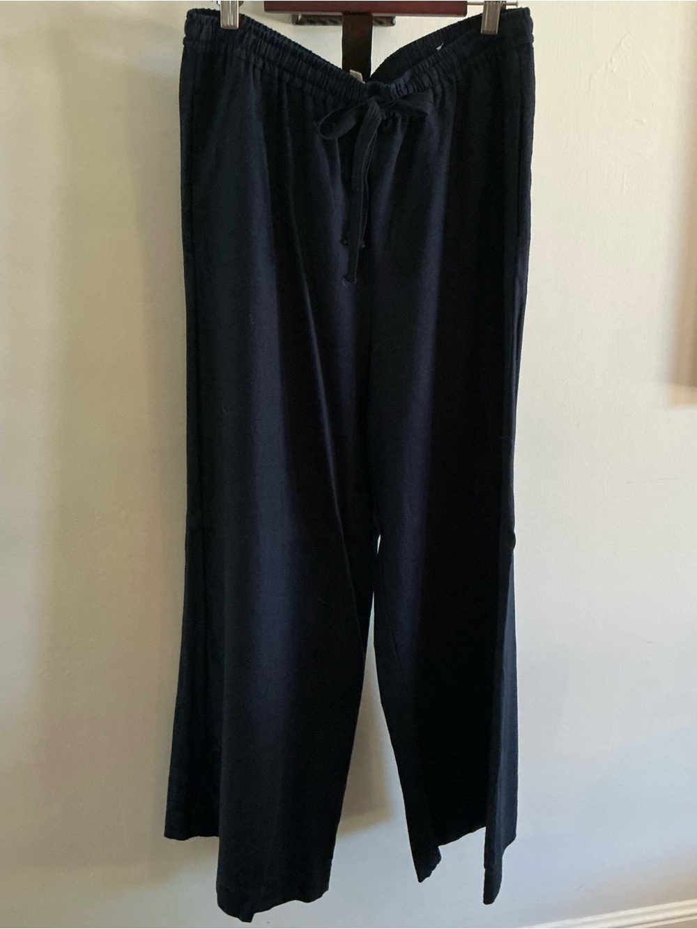 Max Studio Women's Navy Wide Leg Drawstring Pants